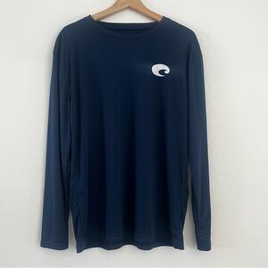 Costa Men’s Large Dark Blue Long Sleeve Crewneck Lightweight Shirt